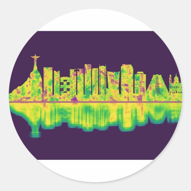 Adesivo Linha do Skyline Brasil do Rio de Janeiro (Frente)