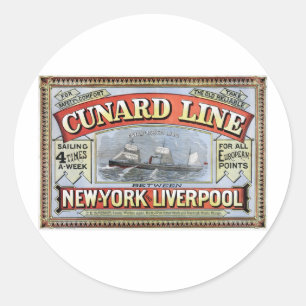 Adesivo Linha poster de Cunard de New York Liverpool