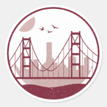 Linha Skyline da ponte da Porta do ouro