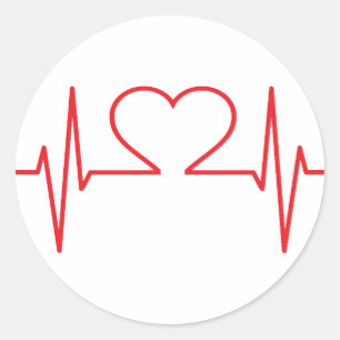 Adesivo Linha vermelha do batimento cardíaco