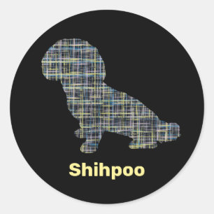 Adesivo Linhas da Grade Amarela e Preta do Cachorro Shihpo