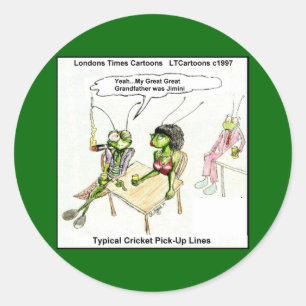 Adesivo Linhas de Recolha de Críquete Engraçadas