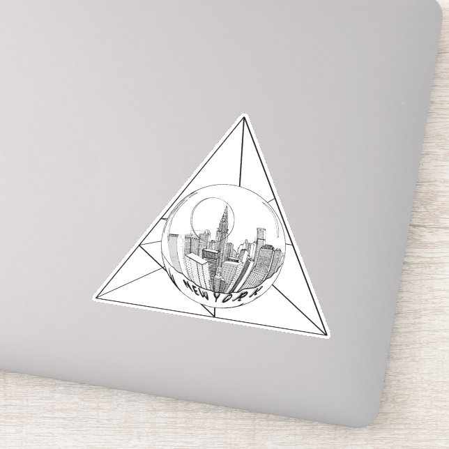 Adesivo Linhas Geométricas Simples de Nova York, Branco e  (Detalhe)