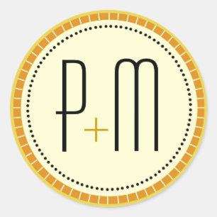 Adesivo Linhas modernas ouro do monograma