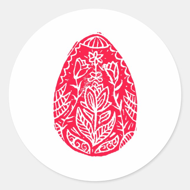Adesivo Linoct de Ovos de Páscoa Floral Vermelha (Frente)