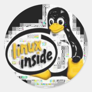 Adesivo LINUX DENTRO de Tux o logotipo do pinguim de Linux