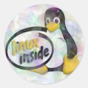 Adesivo LINUX DENTRO de Tux o logotipo do pinguim de Linux