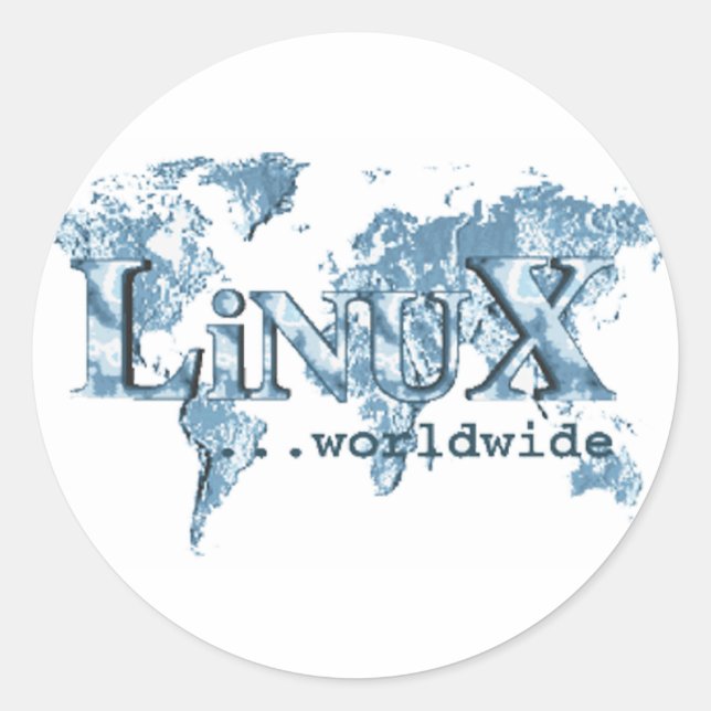 Adesivo Linux no mundo inteiro (Frente)