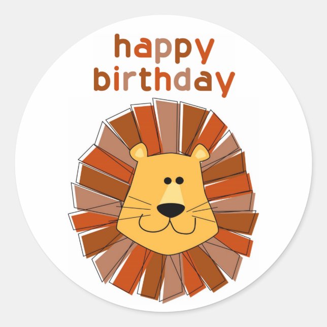 Adesivo Lion Birthday Stickers (Frente)