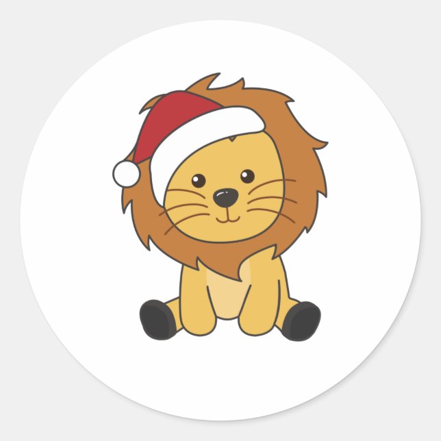 Adesivo Lion Christmas Snow Winter Animals Lions (Frente)