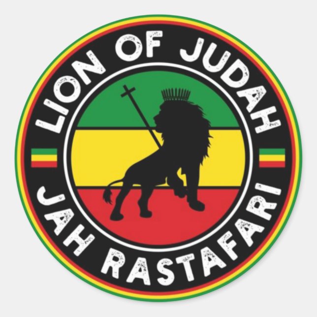 Adesivo Lion of Judah Jah Rastafari Rasta Reggae Roots (Frente)