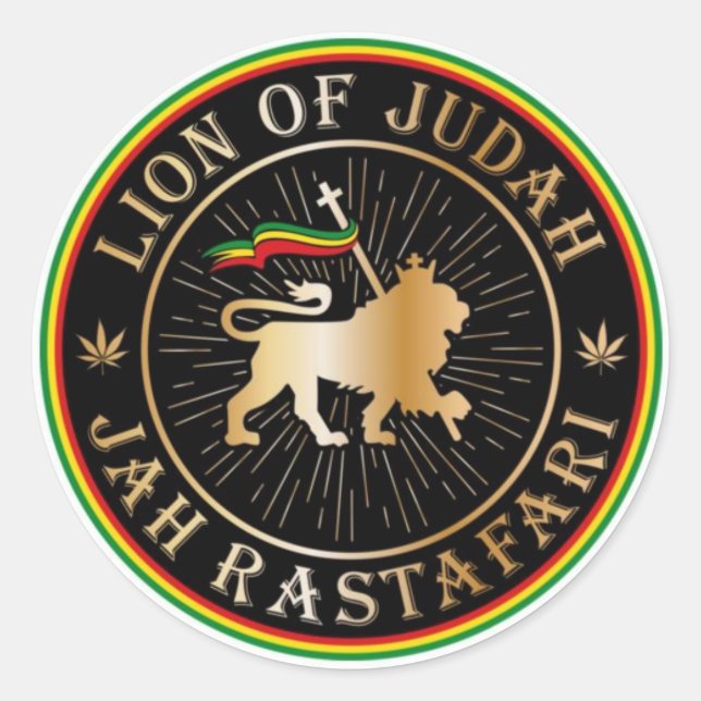 Adesivo Lion of Judah - Jah Rastafari - Sticker Aufkleber (Frente)
