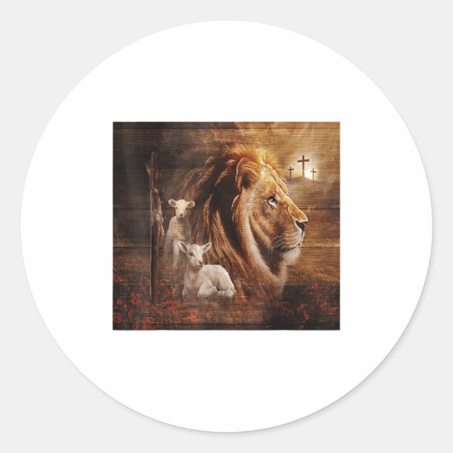 Adesivo Lion Of Judah Lamb God Cross Jesus Light God  (Frente)