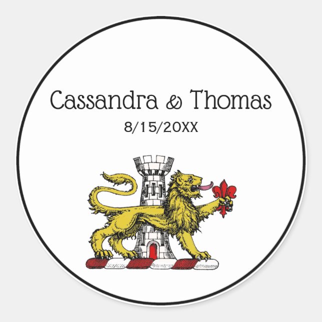 Adesivo Lion Tower Fleur de Lis Crest Emblem C (Frente)