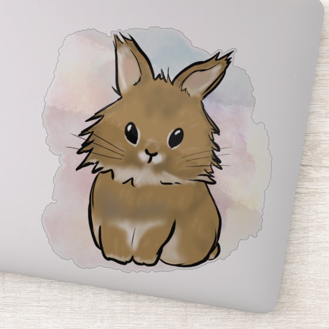 Adesivo Lionhead bunny watercolor  (Detalhe)