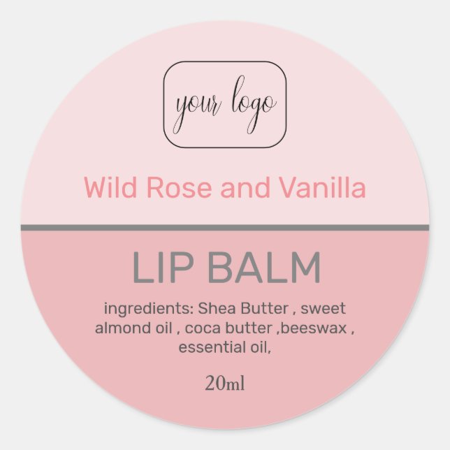 Adesivo Lip Balm Adicione Seu Próprio Logotipo Clássico Re (Frente)