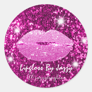 Adesivo Lipgloss Makeup Packaging Girly Glitter Rosa