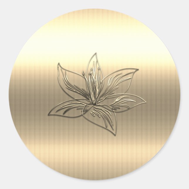 Adesivo Lírio Floral Dourado (Frente)