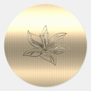 Adesivo Lírio Floral Dourado