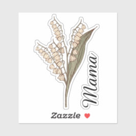 Adesivo Lírio Personalizado do Vale com Nome Floral Person