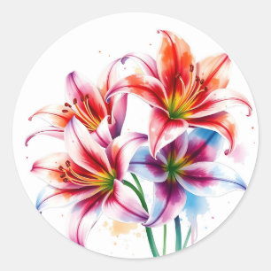 Adesivo Lírios de Aquarela Delicados com Fade Branca