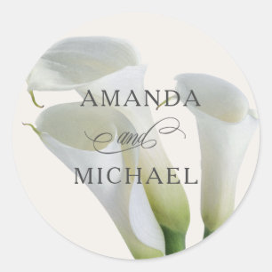 Adesivo Lírios de Calla Branco Elegante Personalizados