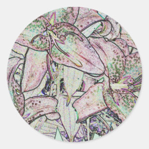 Adesivo Lírios de Star Gazer em Lápis