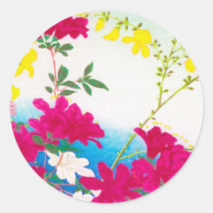 Adesivo Lírios do dia japonês - magenta, azul amarelo