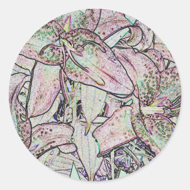 Adesivo Lírios Star Gazer em Lápis (Frente)