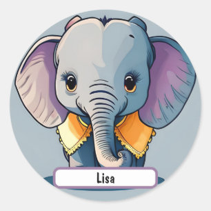 Adesivo Lisa, o Elefante Bebê, com o nome personalizado!
