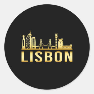 Adesivo Lisboa Portugal, cidade de Skyline Gift Engraçado