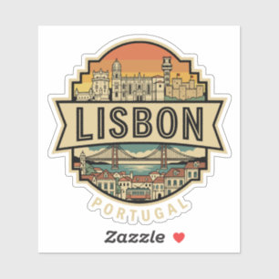 Adesivo Lisboa Silhueta Antiga Portugal Viagem Emblema