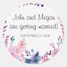 Adesivo liso de Casamento Floral Glossy