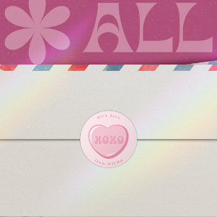 Adesivo liso de cor doce de Namorados bonito