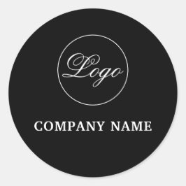 Adesivo liso preto simples com marca personalizada