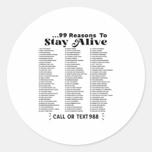 Adesivo Lista De 99 Motivos Para Permanecer Vivo - Saúde M