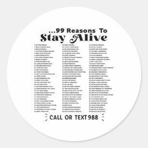 Adesivo Lista De 99 Motivos Para Permanecer Vivo - Saúde M