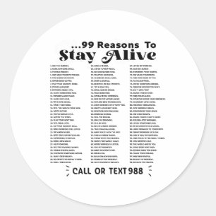 Adesivo Lista de 99 Razões para Continuar Vivo - Saúde Men