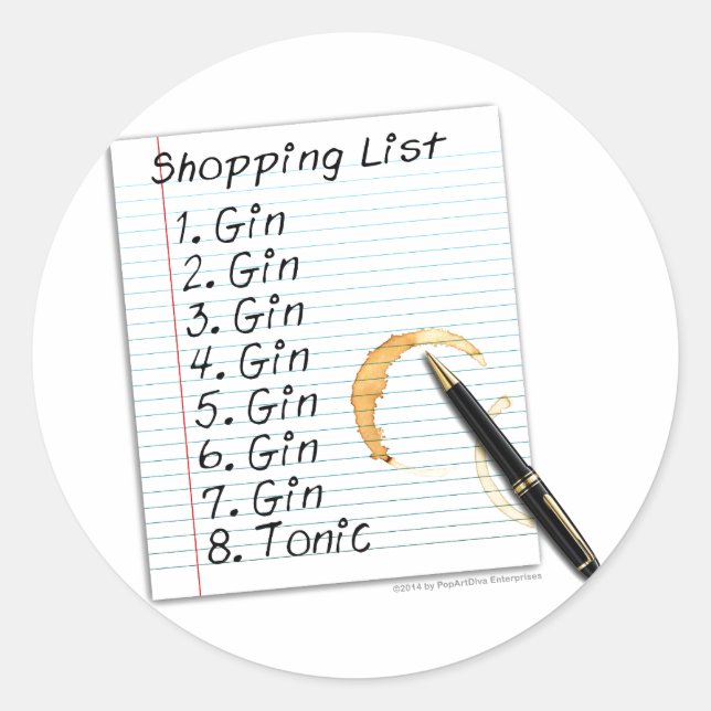 ADESIVO LISTA DE COMPRO DE AMADORES DE GIN (Frente)