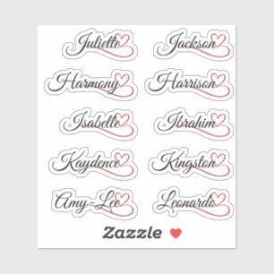 Adesivo Lista de Convidados Personalizada 10 Nomes Caligra