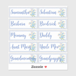 Adesivo Lista de Convidados Personalizada 10 Nomes Flores 