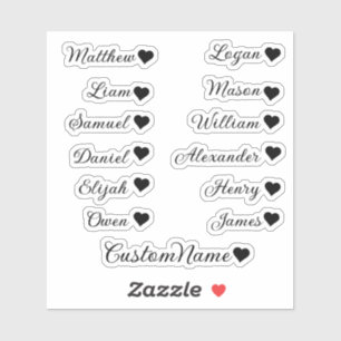 Adesivo Lista de Convidados Personalizada com Corações – 1