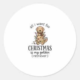 Adesivo Lista de Desejos de Natal do Golden Retriever Desi
