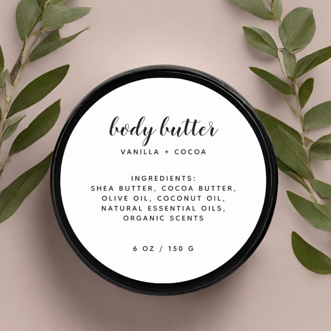 Adesivo Lista de ingredientes brancos modernos elegantes (Criador carregado)