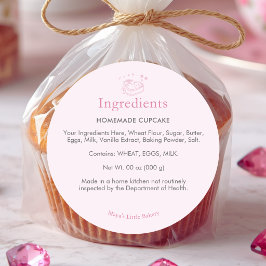 Adesivo Lista de Ingredientes Coquette Rosa Coração Padari