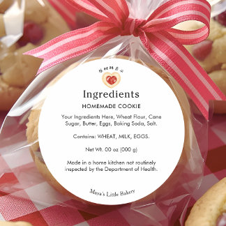 Adesivo Lista de Ingredientes da Padaria de Biscoitos Rust
