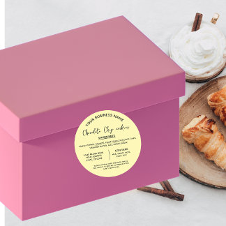 Adesivo lista de ingredientes de biscoitos de chocolate em