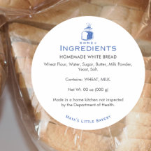 Lista de Ingredientes de Pão de Forma Azul Minimal