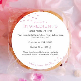 Adesivo Lista de Ingredientes de Pontinho Brilhante Rosa M