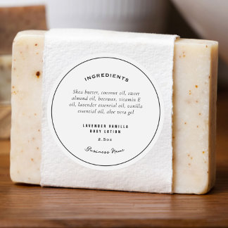 Adesivo Lista de Ingredientes de Produto Moderno e Elegant